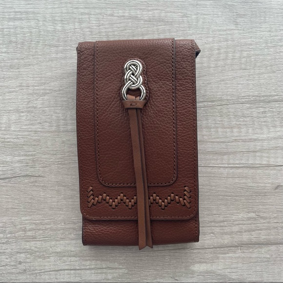 Brighton Handbags - Brighton Ferrara Phone Wallet Mini Bag in Tan Leather